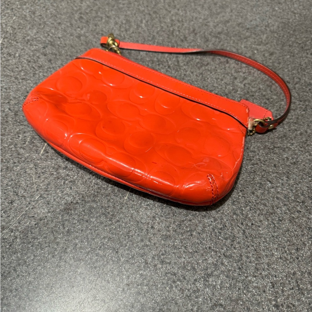 Coach Glossy Red Wristlet